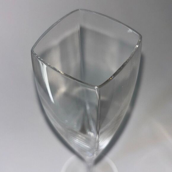 New in box Mikasa Panache square champagne flute glasses Set of 4 white box - Picture 5 of 6